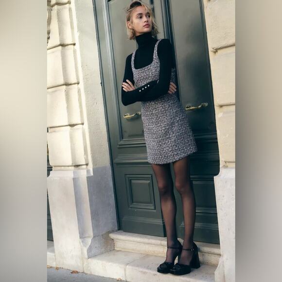 NWT Zara Short Textured Dress - Picture 4 of 8